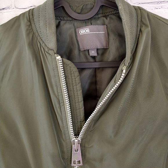 ASOS Design MA1 Padded Bomber Jacket Khaki-Green | Men's XS - Picture 11 of 13